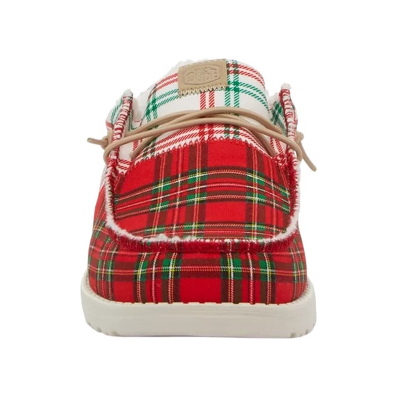 Hey Dude Wally Tri Tartan Plaid Christmas Red White Green Shoes Men\'s Size 10 main image 5
